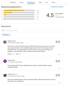  110 Google Rezensionen sagen: Hervorragend -darauf sind wir stolz